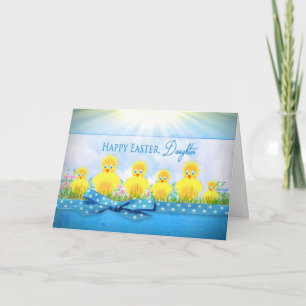 EASTER CHICKS - DAUGHTER - BLUE/YELLOW HOLIDAY CARD