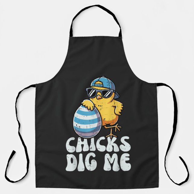 Easter Chicks Dig Me Cute Egg Apron (Front)