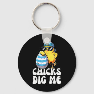 Easter Chicks Dig Me Cute Egg Hunt Toddler Boys Ki Keychain