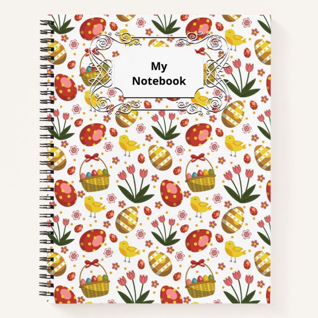 Easter Chicks Flowers Eggs Celebration Notebook (Front)