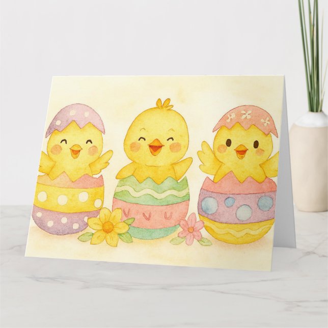 Easter Chicks Greeting Card (Front)