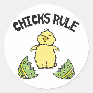 Easter Chicks Rule Classic Round Sticker