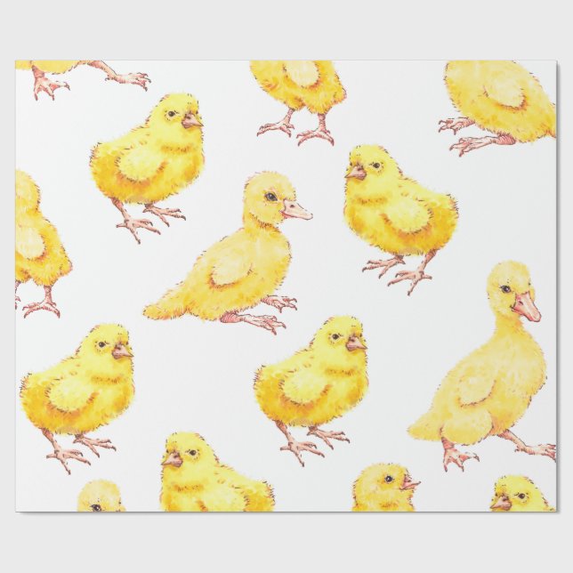 Easter Chicks Wrapping Paper (Flat)