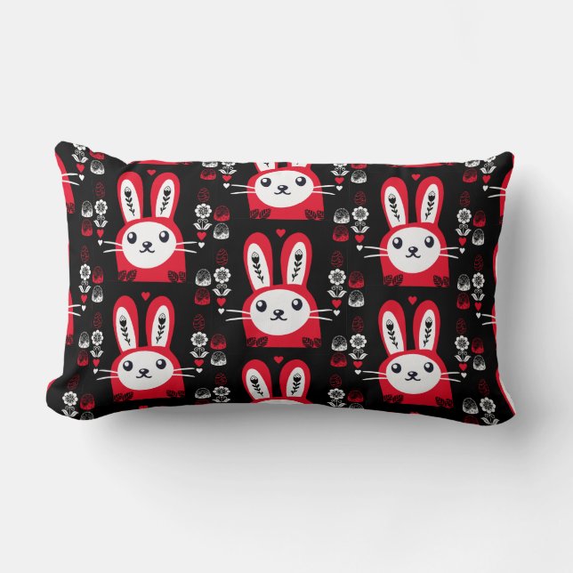 Easter Chocolate Bunny Decor Lumbar Pillow (Front)