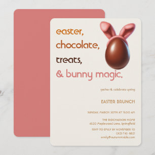 Easter Chocolate Egg Invitation Sweet Spring Party