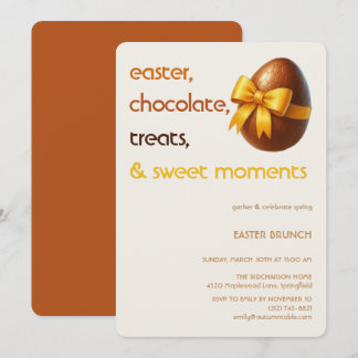 Easter Chocolate Egg Invitation Sweet Spring Party