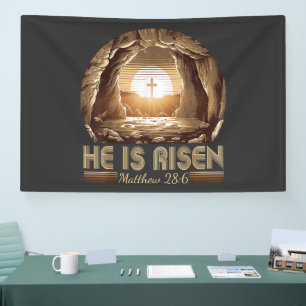 Easter Christian He is Risen Jesus  Banner