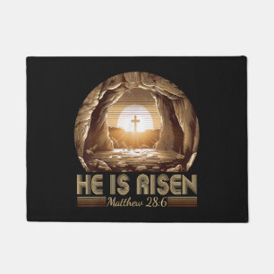 Easter Christian He is Risen Jesus Doormat