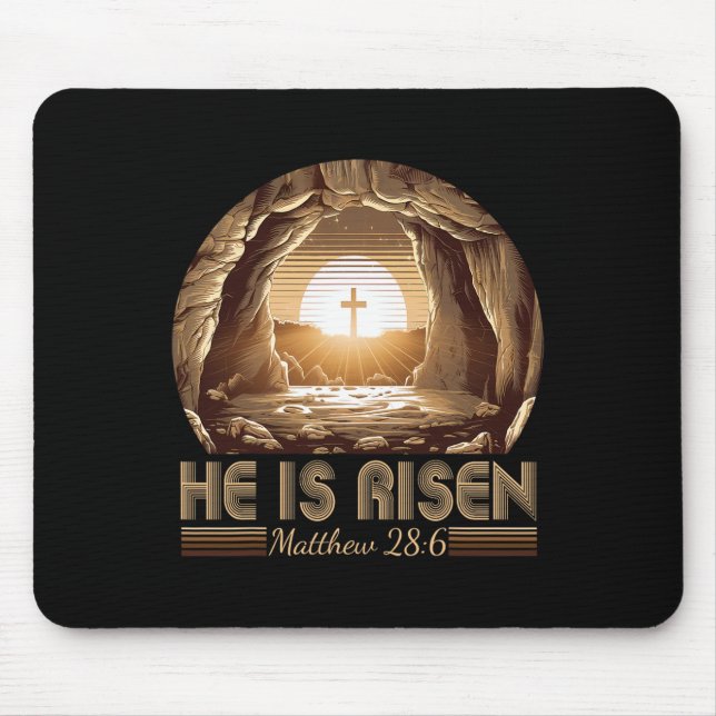 Easter Christian He Is Risen Jesus Empty Tomb Men  Mouse Pad (Front)
