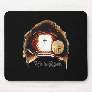 Easter Christian He Is Risen Jesus Empty Tomb Men  Mouse Pad