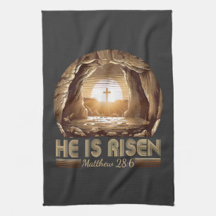 Easter Christian He is Risen Jesus Kitchen Towel