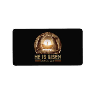 Easter Christian He is Risen Jesus  Label