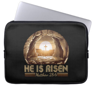 Easter Christian He is Risen Jesus  Laptop Sleeve
