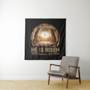 Easter Christian He is Risen Jesus  Tapestry