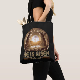 Easter Christian He is Risen Jesus Tote Bag