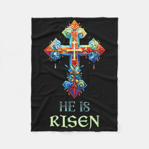 Easter Christian He Is Risen Resurrection Orthodox Fleece Blanket