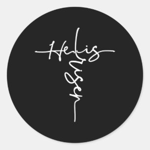 Easter Christian He Is Risen Sun Resurrection Men  Classic Round Sticker