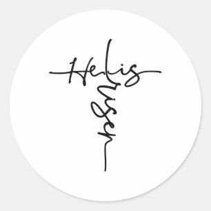 Easter Christian He Is Risen Sun Resurrection Men Classic Round Sticker