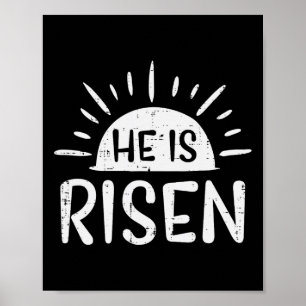 Easter Christian He Is Risen Sun Resurrection Men Poster
