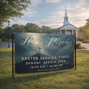 Easter Church Service Banner for Outdoor Use
