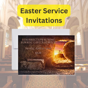 Easter Church Sunrise Service Cross Invite