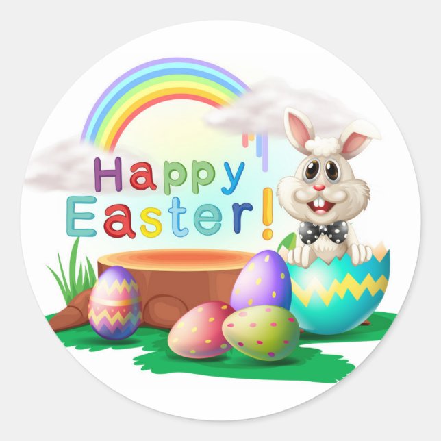 easter classic round sticker (Front)