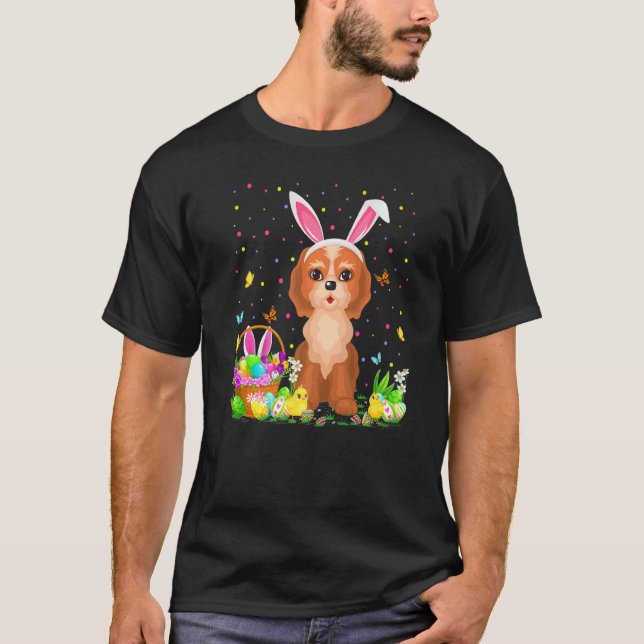 Easter Cockapoo Dog Bunny Egg Hunting Cockapoo Eas T-Shirt (Front)