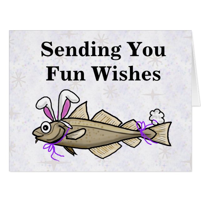 Easter Cod Funny Greeting Card (Front Horizontal)