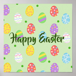 Easter colorful Eggs Festive        Poster