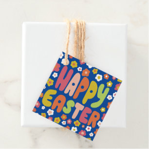 EASTER Colourful Daisies Floral Retro Modern CUSTO Favour Tags