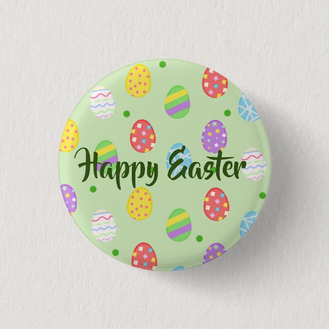 Easter colourful Eggs Festive   1 Inch Round Button (Front)