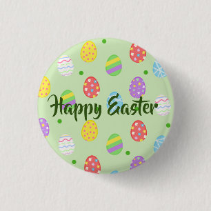 Easter colourful Eggs Festive 1 Inch Round Button