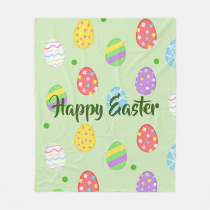 Easter colourful Eggs Festive Fleece Blanket
