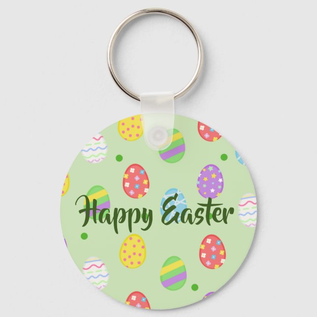 Easter colourful Eggs Festive    Keychain (Front)