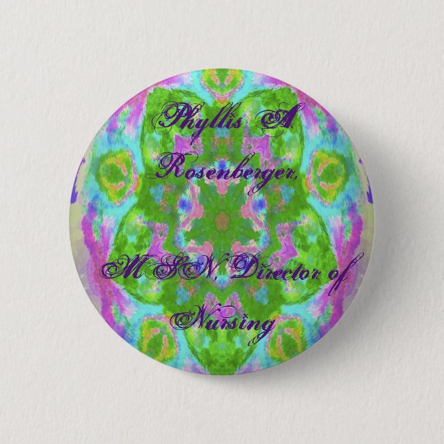 Easter colourful kaleidoscope design image 2 inch round button (Front)
