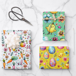 Easter Colours Wrapping Paper Sheet