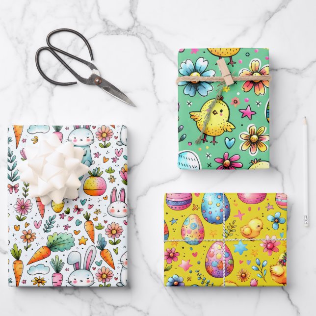 Easter Colours  Wrapping Paper Sheet (Front)