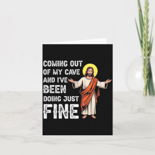 Easter Coming Out Cave Jesus Resurrection Men Card
