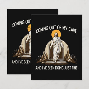 Easter Coming Out My Cave Jesus Card