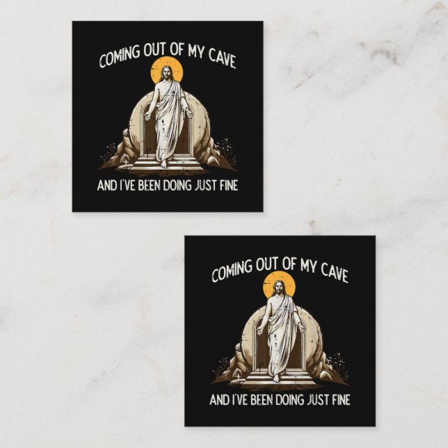 Easter Coming Out My Cave Jesus Card (Front/Back)