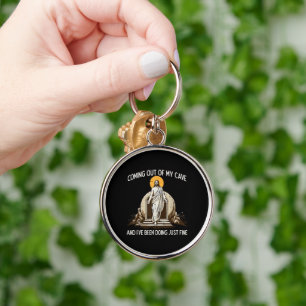 Easter Coming Out My Cave Jesus Keychain