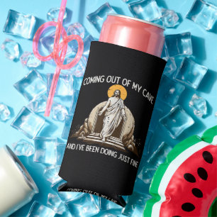 Easter Coming Out My Cave Jesus Seltzer Can Cooler