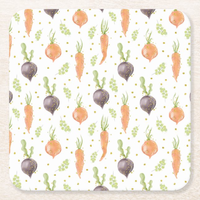 Easter Cookie Cutters Square Paper Coaster (Front)