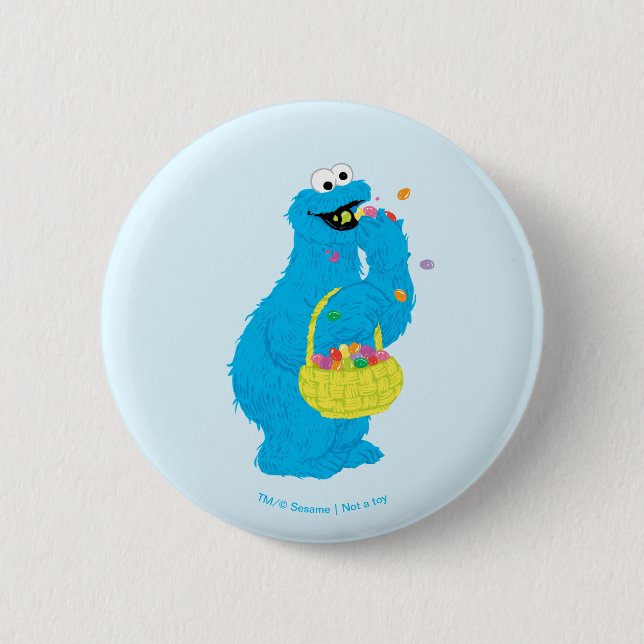 Easter Cookie Monster 2 Inch Round Button (Front)