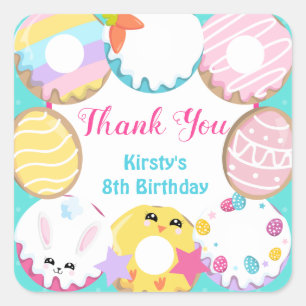 Easter Cookies Doughnuts and Sweets Party Square Sticker