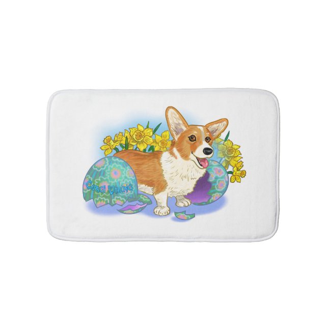 Easter Corgi  Bath Mat (Front)