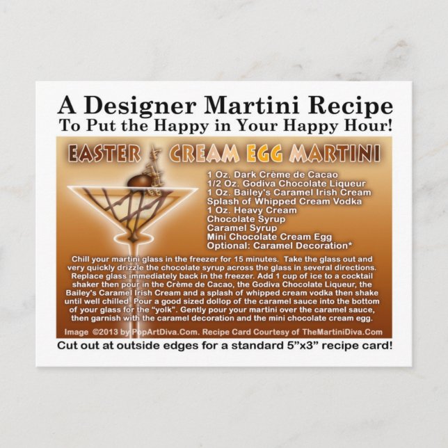 Easter Cream Egg Martini Recipe Postcard (Front)