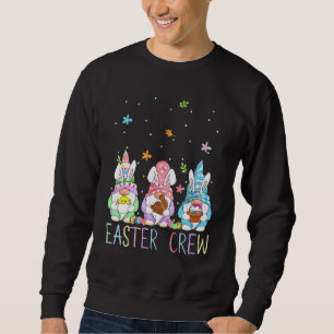 Easter Crew Three Gnomes Bunny Ears Candy Hunting Sweatshirt
