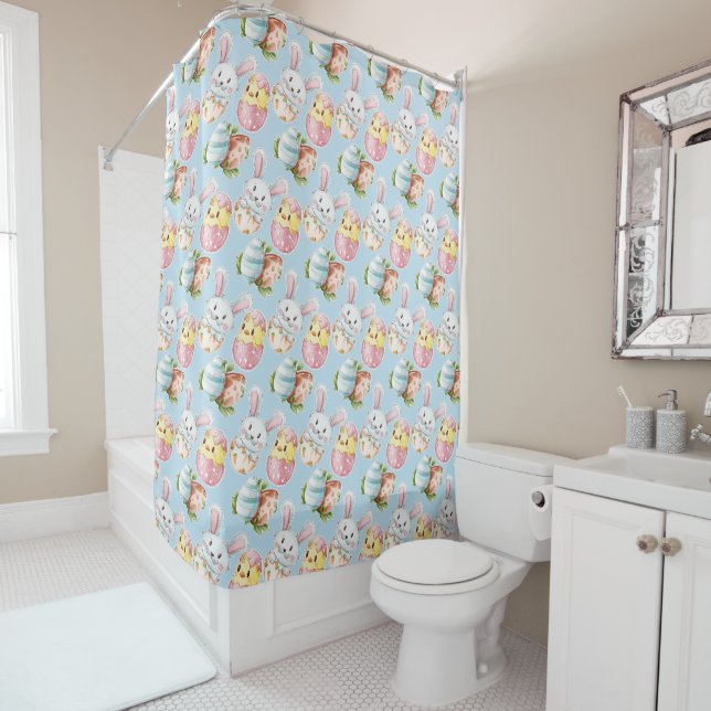 Easter Critters Shower Curtain (In Situ)