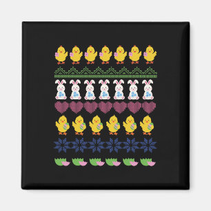 Easter Crochet Pattern Chicken Rabbit Egg  Magnet